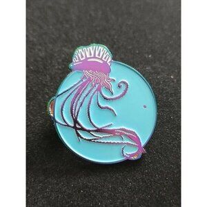 Jellyfish Pinback Hat Pin Oceanside Oregon Souvenir